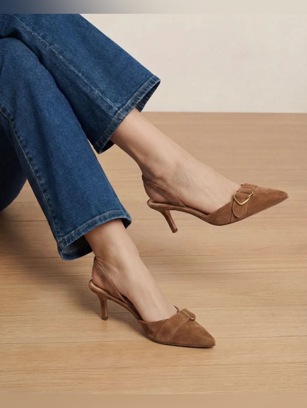 Veronica Beard Lenora 100% Leather Suede Slingback Heels ($395)